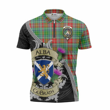 Muirhead Tartan Family Crest Zipper Polo Shirt Lion Rampant Royal Thistle Shield Celtic Inspired Unisex - Tartan Vibes Clothing