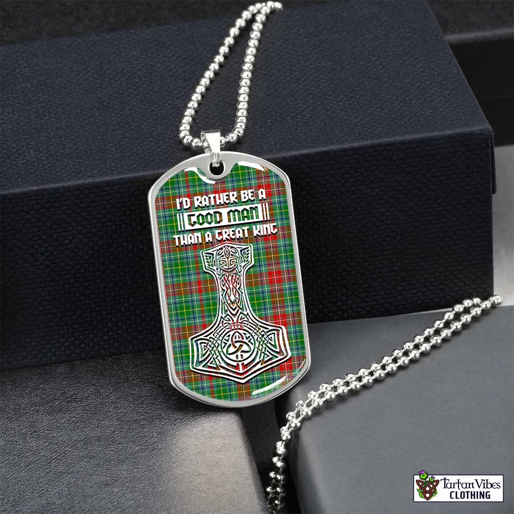 Muirhead Tartan Dog Tag Necklace Viking Mjolnir Style Silver No - Tartan Vibes Clothing