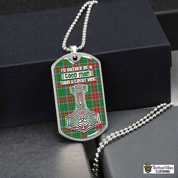 Muirhead Tartan Dog Tag Necklace Viking Mjolnir Style Silver No - Tartan Vibes Clothing