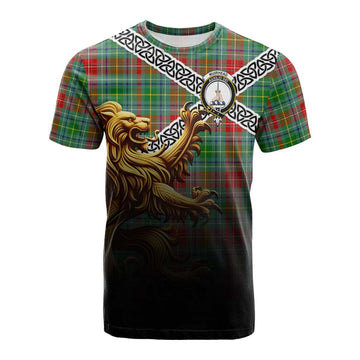 Muirhead Crest Tartan Cotton T-shirt with Golden Lion Emblem Celtic Style Kid's Shirt - Tartan Vibes Clothing