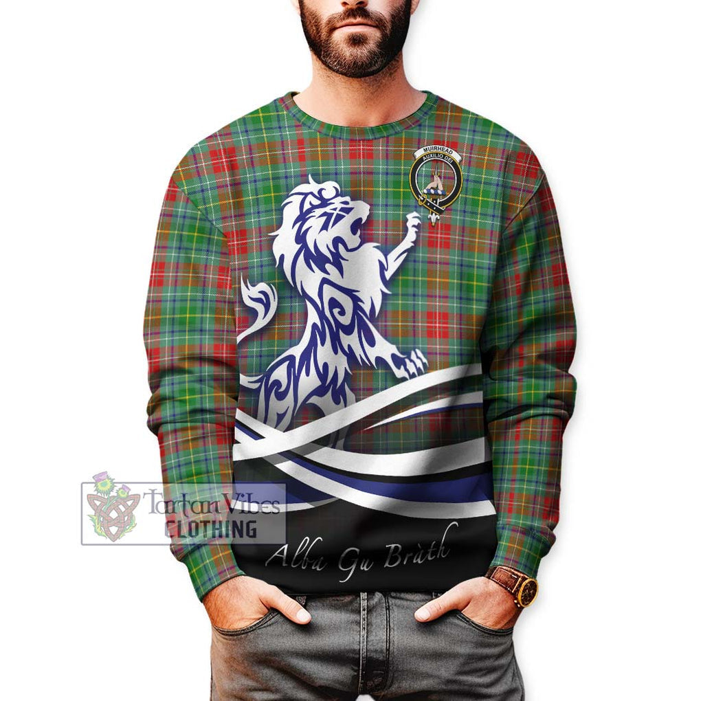 Muirhead Tartan Sweatshirt with Alba Gu Brath Regal Lion Emblem Unisex - Tartan Vibes Clothing