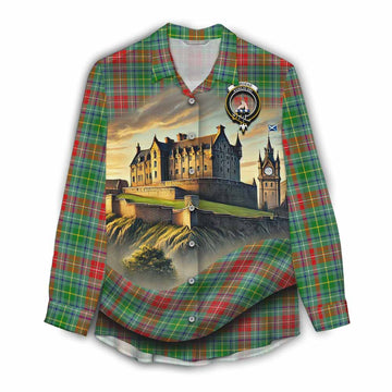 Muirhead Tartan Family Crest Women's Casual Shirt with Scottish Ancient Castle Style Female - Tartan Vibes Clothing