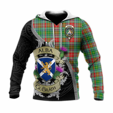 Muirhead Tartan Family Crest Knitted Hoodie Lion Rampant Royal Thistle Shield Celtic Inspired Unisex Knitted Pullover Hoodie - Tartan Vibes Clothing