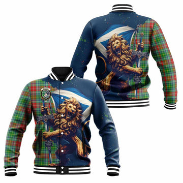 Muirhead Tartan Family Crest Baseball Jacket with Scottish Majestic Lion Unisex - Tartan Vibes Clothing