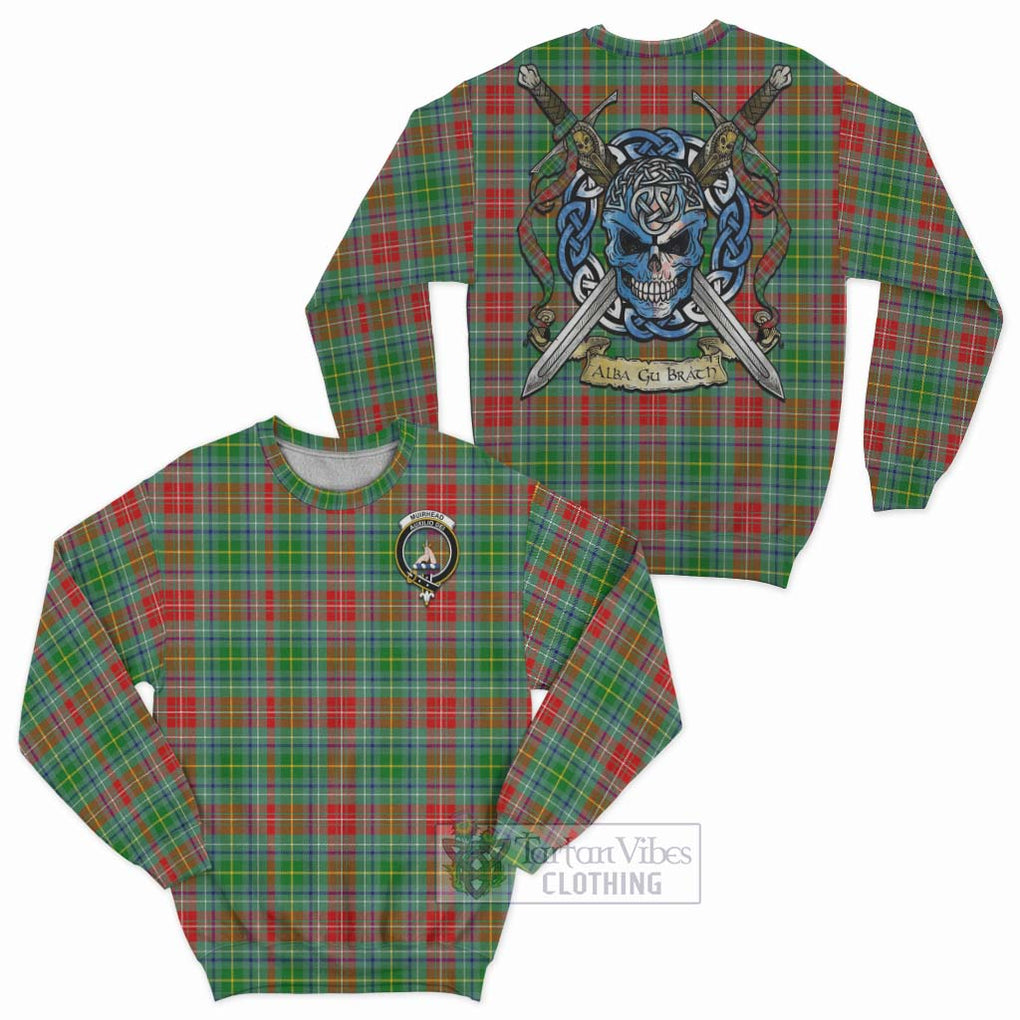 Muirhead Tartan Sweatshirt with Family Crest Celtic Skull Style Unisex - Tartan Vibes Clothing
