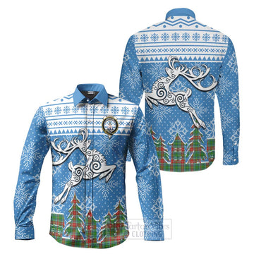 Muirhead Clan Christmas Long Sleeve Button Shirt Celtic Reindeer Style Men's Shirt S - Tartan Vibes Clothing