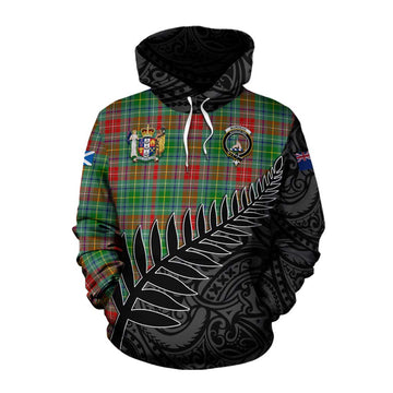 Muirhead Crest Tartan Cotton Hoodie with New Zealand Silver Fern Half Style Pullover Hoodie XS - Tartan Vibes Clothing