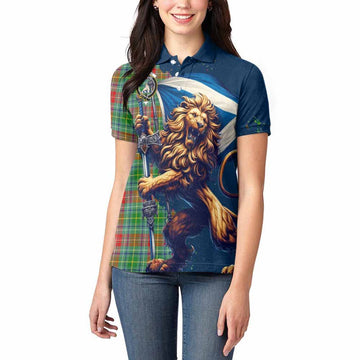 Muirhead Tartan Family Crest Women's Polo Shirt with Scottish Majestic Lion Women - Tartan Vibes Clothing