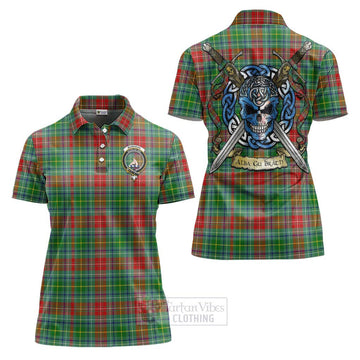 Muirhead Tartan Women's Polo Shirt with Family Crest Celtic Skull Style Women - Tartan Vibes Clothing