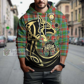 Muirhead Tartan Hoodie with Family Crest Celtic Wolf Style Zip Hoodie - Tartan Vibes Clothing