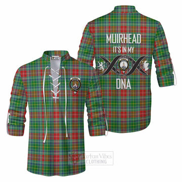 Muirhead Tartan Ghillie Kilt Shirt with Family Crest DNA In Me Style Men - Tartan Vibes Clothing