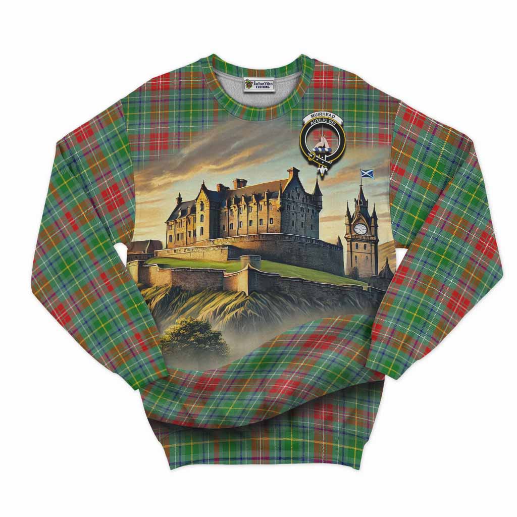 Muirhead Tartan Family Crest Sweatshirt with Scottish Ancient Castle Style Unisex - Tartan Vibes Clothing