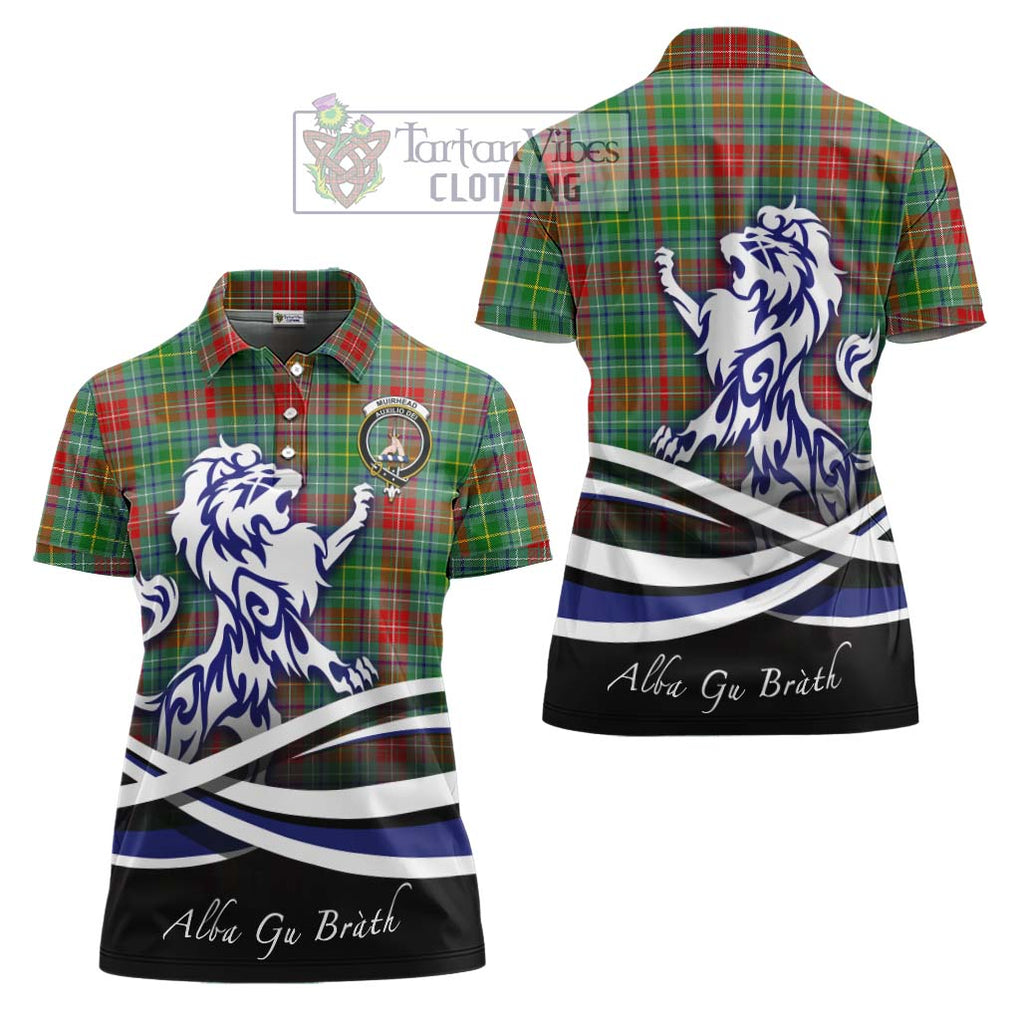 Muirhead Tartan Women's Polo Shirt with Alba Gu Brath Regal Lion Emblem Women - Tartan Vibes Clothing