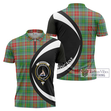Muirhead Tartan Zipper Polo Shirt with Family Crest Circle Style Unisex - Tartan Vibes Clothing