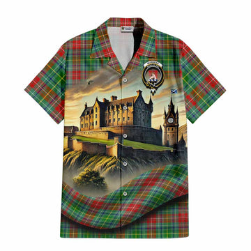 Muirhead Tartan Family Crest Hawaiian Shirt with Scottish Ancient Castle Style Kid - Tartan Vibes Clothing
