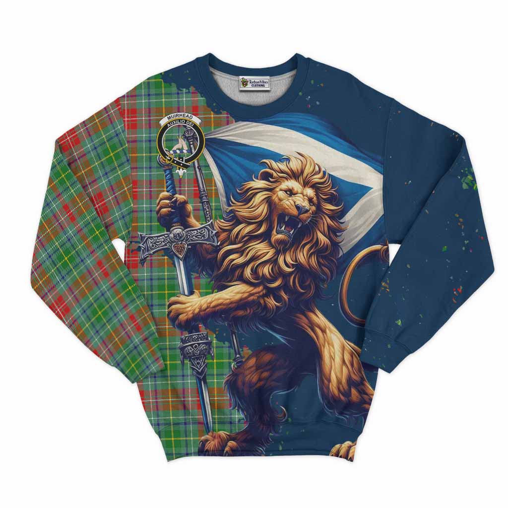 Muirhead Tartan Family Crest Sweatshirt with Scottish Majestic Lion Unisex - Tartan Vibes Clothing