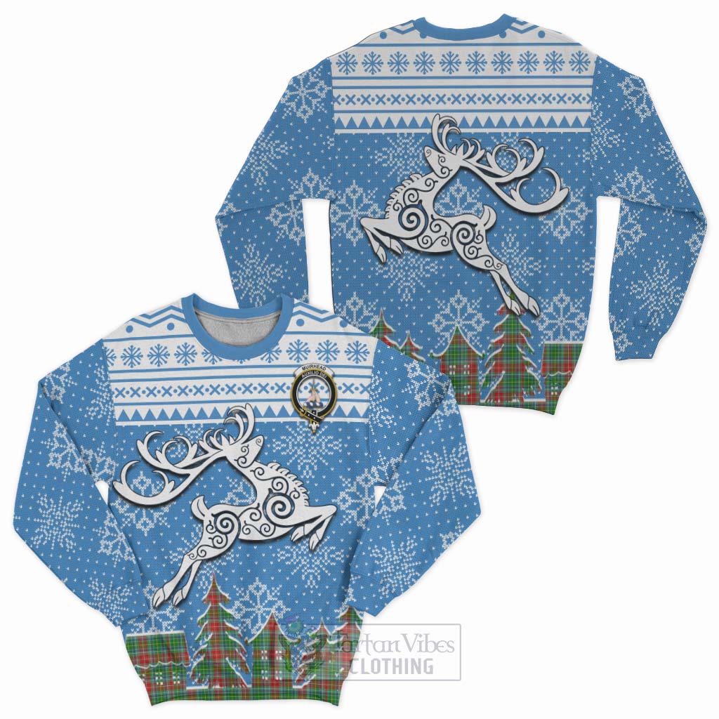 Muirhead Clan Christmas Sweatshirt Celtic Reindeer Style Unisex - Tartan Vibes Clothing