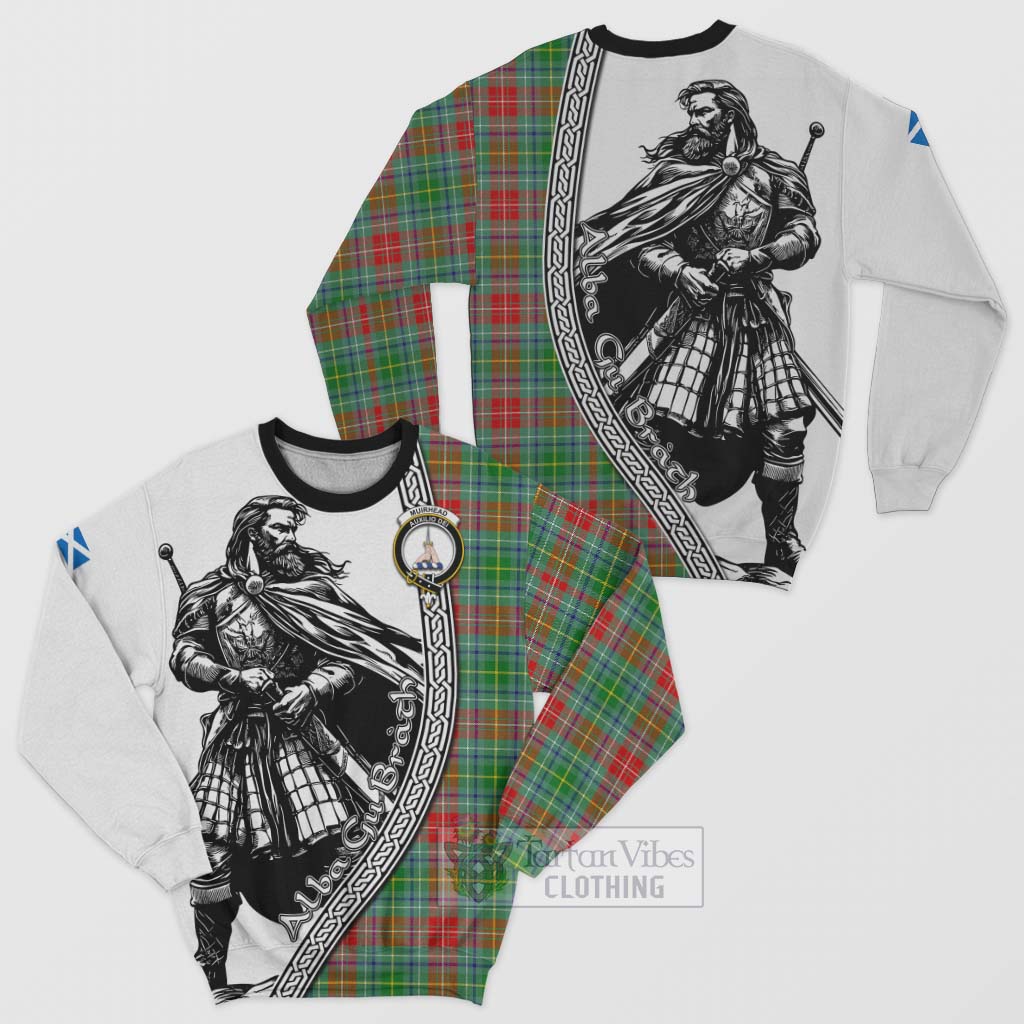 Muirhead Tartan Clan Crest Sweatshirt with Highlander Warrior Celtic Style Unisex - Tartan Vibes Clothing
