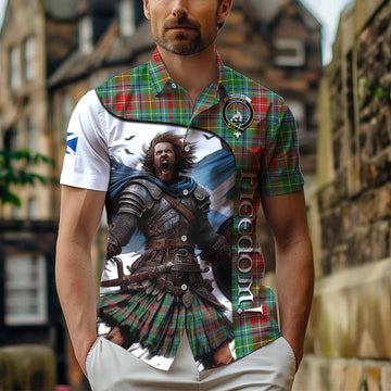 Tartan Vibes Clothing Muirhead Crest Tartan Short Sleeve Button Shirt Inspired by the Freedom of Scottish Warrior