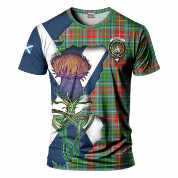 Tartan Vibes Clothing Muirhead Tartan Family Crest T-Shirt Scottish Thistle Celtic Inspired