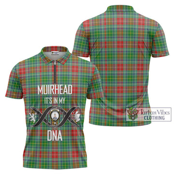 Muirhead Tartan Zipper Polo Shirt with Family Crest DNA In Me Style Unisex - Tartan Vibes Clothing