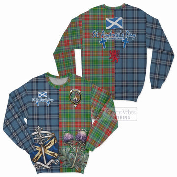 Muirhead Tartan Sweatshirt Happy St. Andrew's Day Half Tartan Style Unisex - Tartan Vibes Clothing