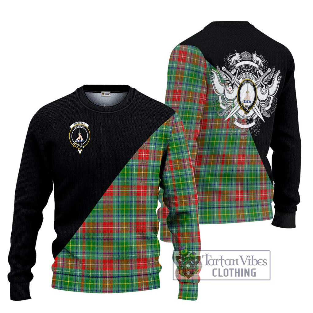 Muirhead Tartan Ugly Sweater with Family Crest and Military Logo Style Unisex - Tartan Vibes Clothing