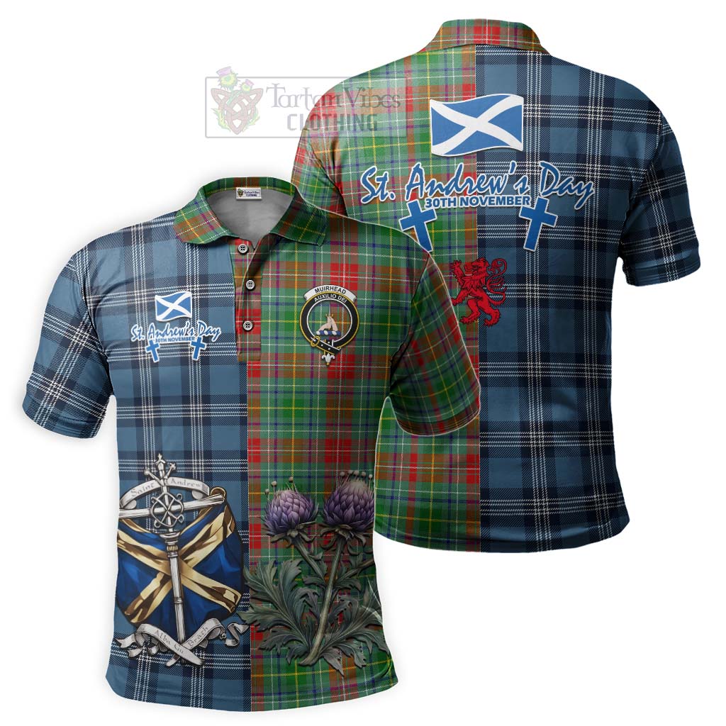 Muirhead Tartan Polo Shirt Happy St. Andrew's Day Half Tartan Style Kid - Tartan Vibes Clothing