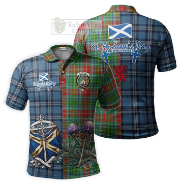 Muirhead Tartan Polo Shirt Happy St. Andrew's Day Half Tartan Style Kid - Tartan Vibes Clothing