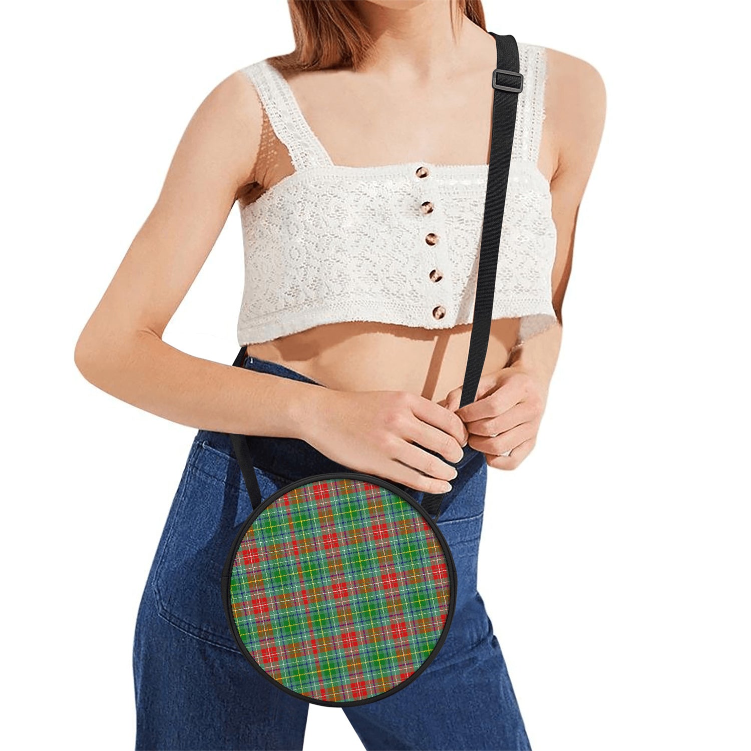 Muirhead Tartan Round Satchel Bags One Size 9*9*2.7 inch - Tartan Vibes Clothing