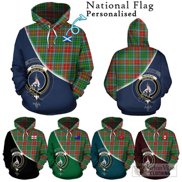 Muirhead Tartan Hoodie with Personalised National Flag and Family Crest Half Style Zip Hoodie - Tartan Vibes Clothing