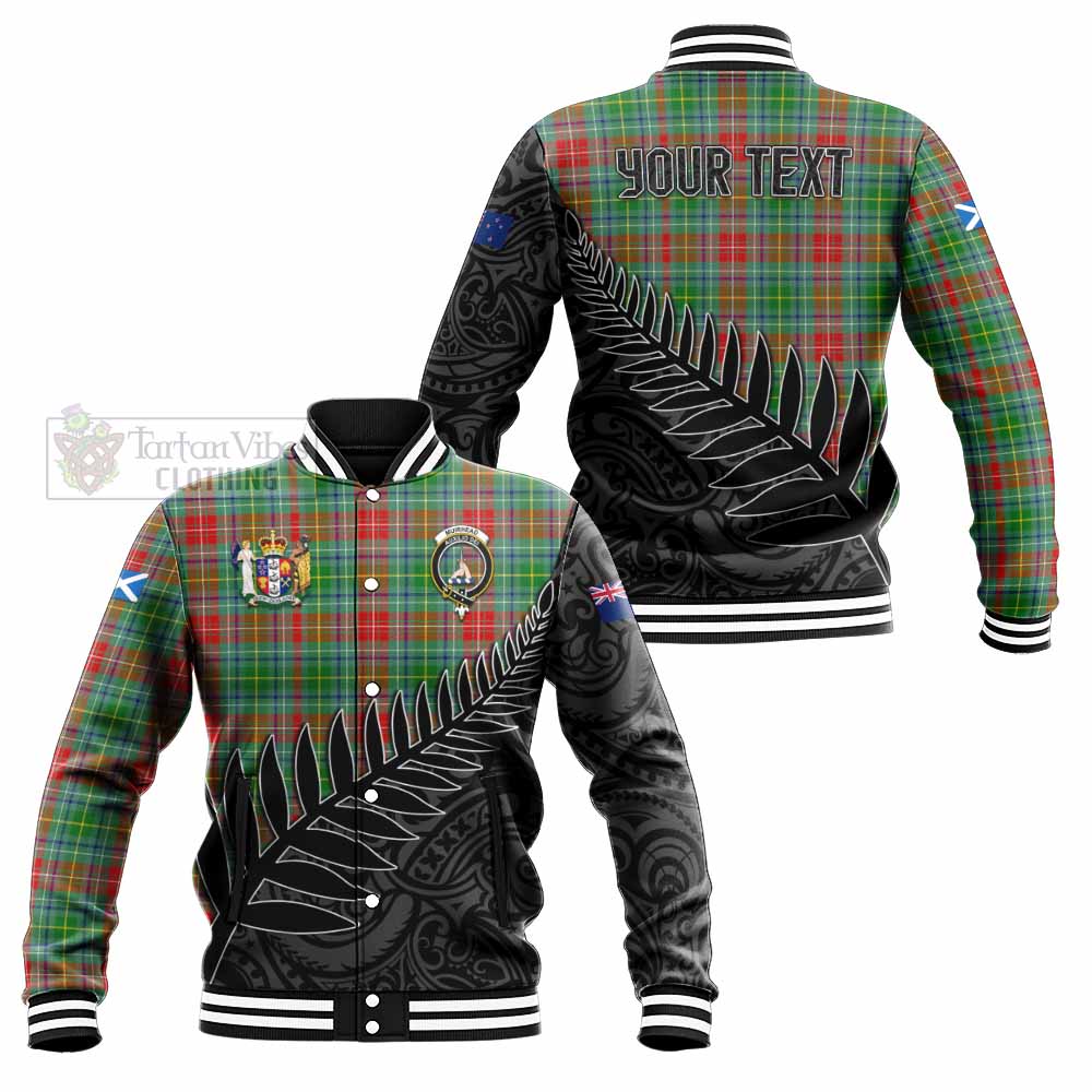 Muirhead Crest Tartan Baseball Jacket with New Zealand Silver Fern Half Style Unisex - Tartan Vibes Clothing