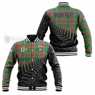 Muirhead Crest Tartan Baseball Jacket with New Zealand Silver Fern Half Style Unisex - Tartan Vibes Clothing