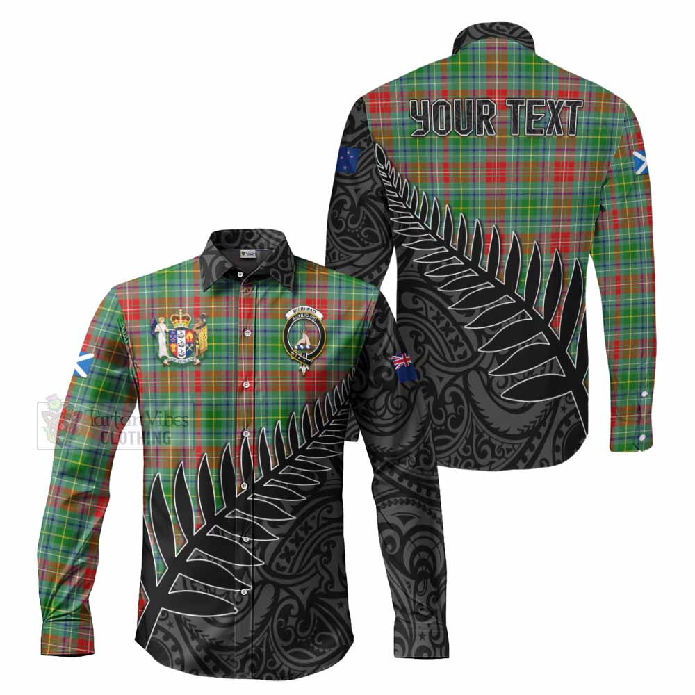 Muirhead Crest Tartan Long Sleeve Button Shirt with New Zealand Silver Fern Half Style Men's Shirt S - Tartan Vibes Clothing