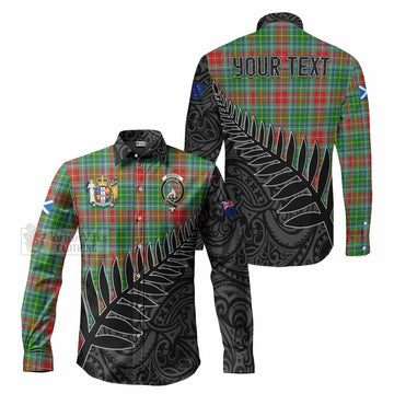 Muirhead Crest Tartan Long Sleeve Button Shirt with New Zealand Silver Fern Half Style Men's Shirt S - Tartan Vibes Clothing