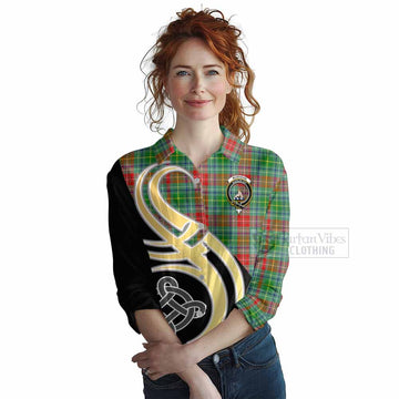 Muirhead Tartan Women's Casual Shirt with Family Crest and Celtic Symbol Style Female - Tartan Vibes Clothing