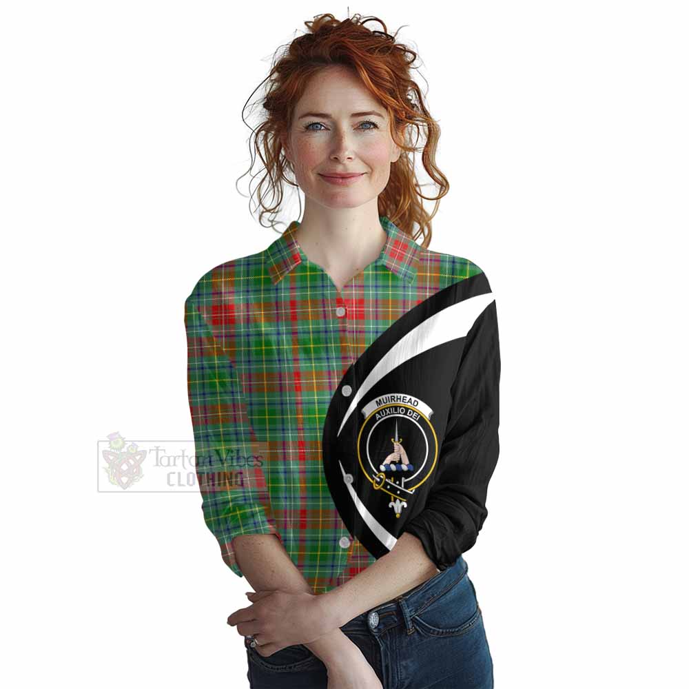 Muirhead Tartan Women's Casual Shirt with Family Crest Circle Style Female - Tartan Vibes Clothing