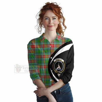 Muirhead Tartan Women's Casual Shirt with Family Crest Circle Style Female - Tartan Vibes Clothing