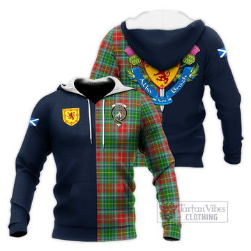 Muirhead Tartan Knitted Hoodie Alba with Scottish Lion Royal Arm Half Style Unisex Knitted Pullover Hoodie - Tartan Vibes Clothing