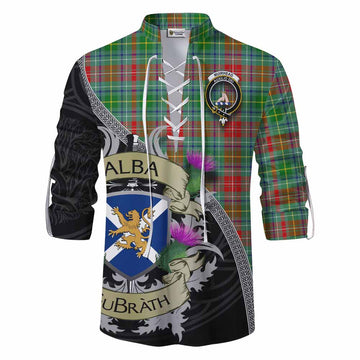 Muirhead Tartan Family Crest Ghillie Kilt Shirt Lion Rampant Royal Thistle Shield Celtic Inspired Men - Tartan Vibes Clothing