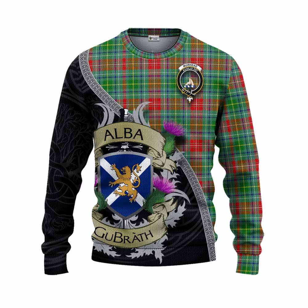 Muirhead Tartan Family Crest Knitted Sweater Lion Rampant Royal Thistle Shield Celtic Inspired Unisex - Tartan Vibes Clothing