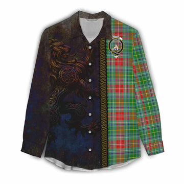 Muirhead Tartan Family Crest Women's Casual Shirt Alba Gu Brath Be Brave Lion Ancient Style