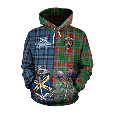 Muirhead Tartan Cotton Hoodie Happy St. Andrew's Day Half Tartan Style Pullover Hoodie XS - Tartan Vibes Clothing