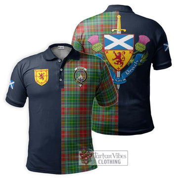 Muirhead Tartan Polo Shirt Alba with Scottish Lion Royal Arm Half Style Kid - Tartan Vibes Clothing