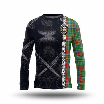 Muirhead Tartan Long Sleeve T-Shirt with Family Crest Cross Sword Thistle Celtic Vibes Unisex - Tartan Vibes Clothing