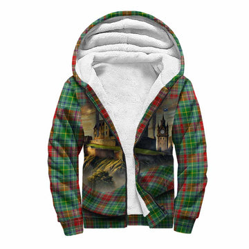 Muirhead Tartan Family Crest Sherpa Hoodie with Scottish Ancient Castle Style Unisex S - Tartan Vibes Clothing