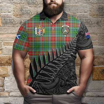 Muirhead Crest Tartan Polo Shirt with New Zealand Silver Fern Half Style Kid - Tartan Vibes Clothing