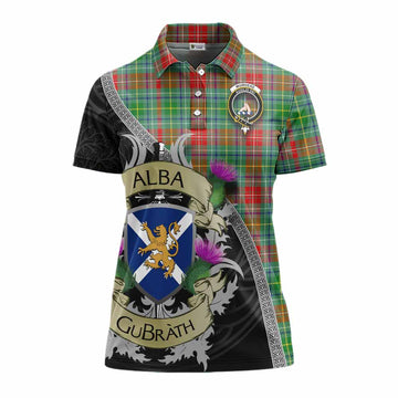 Muirhead Tartan Family Crest Women's Polo Shirt Lion Rampant Royal Thistle Shield Celtic Inspired Women - Tartan Vibes Clothing