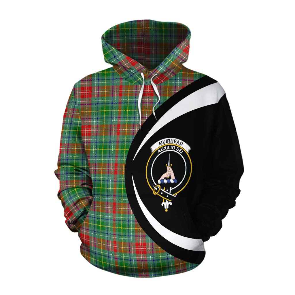 Muirhead Tartan Cotton Hoodie with Family Crest Circle Style Pullover Hoodie XS - Tartan Vibes Clothing
