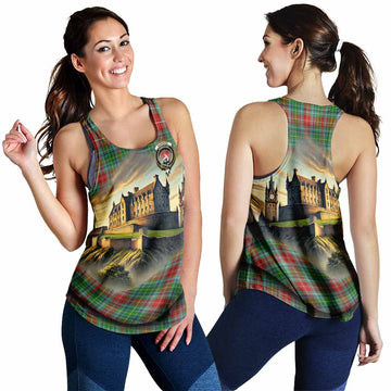 Muirhead Tartan Family Crest Women's Racerback Tanks with Scottish Ancient Castle Style 4XL - Tartan Vibes Clothing